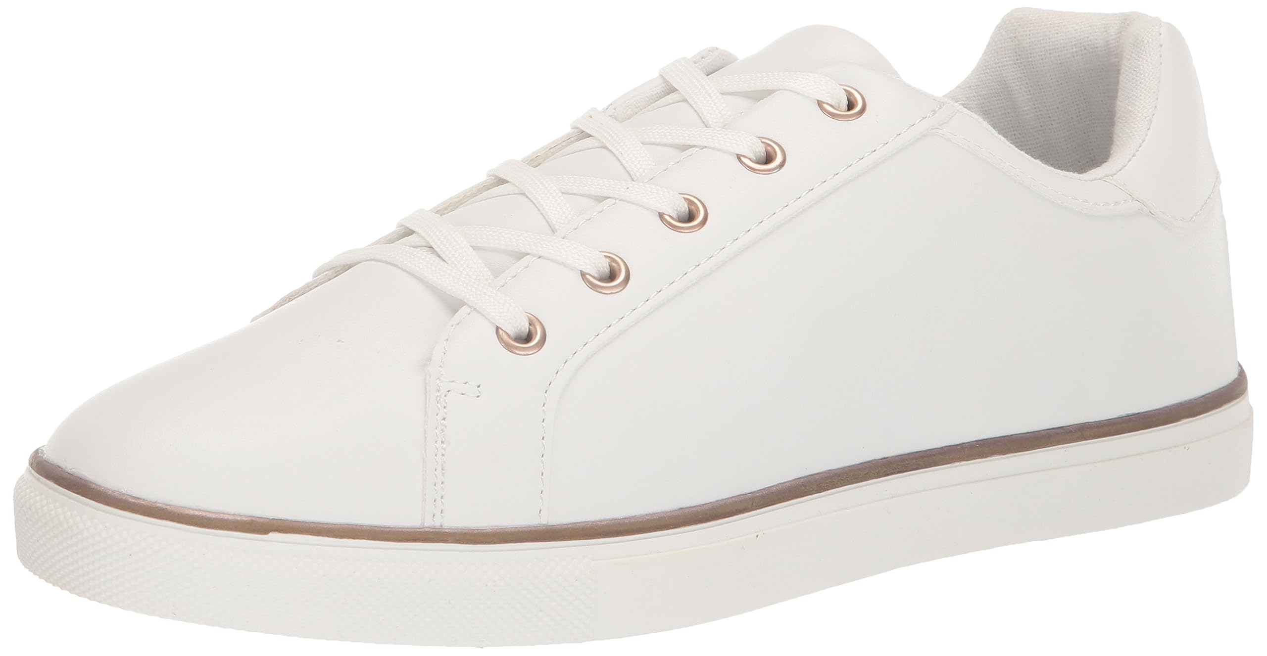 EVANS Women s Wide FIT Metallic Stripe Trainer Sneaker White 6 Fashion Sneakers Amazon