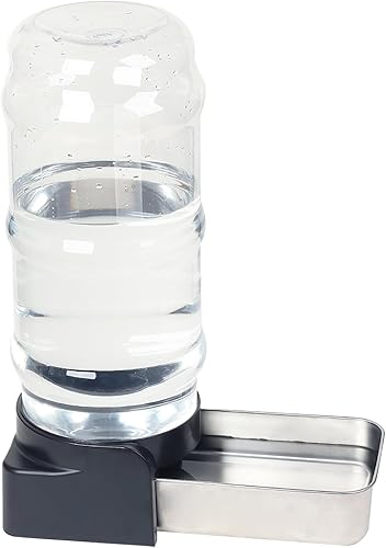 PAKEWAY Dispensador automático de agua para perros por gravedad 2.3 galones 8.6 L de gran capacidad de acero inoxidable para perros medianos a