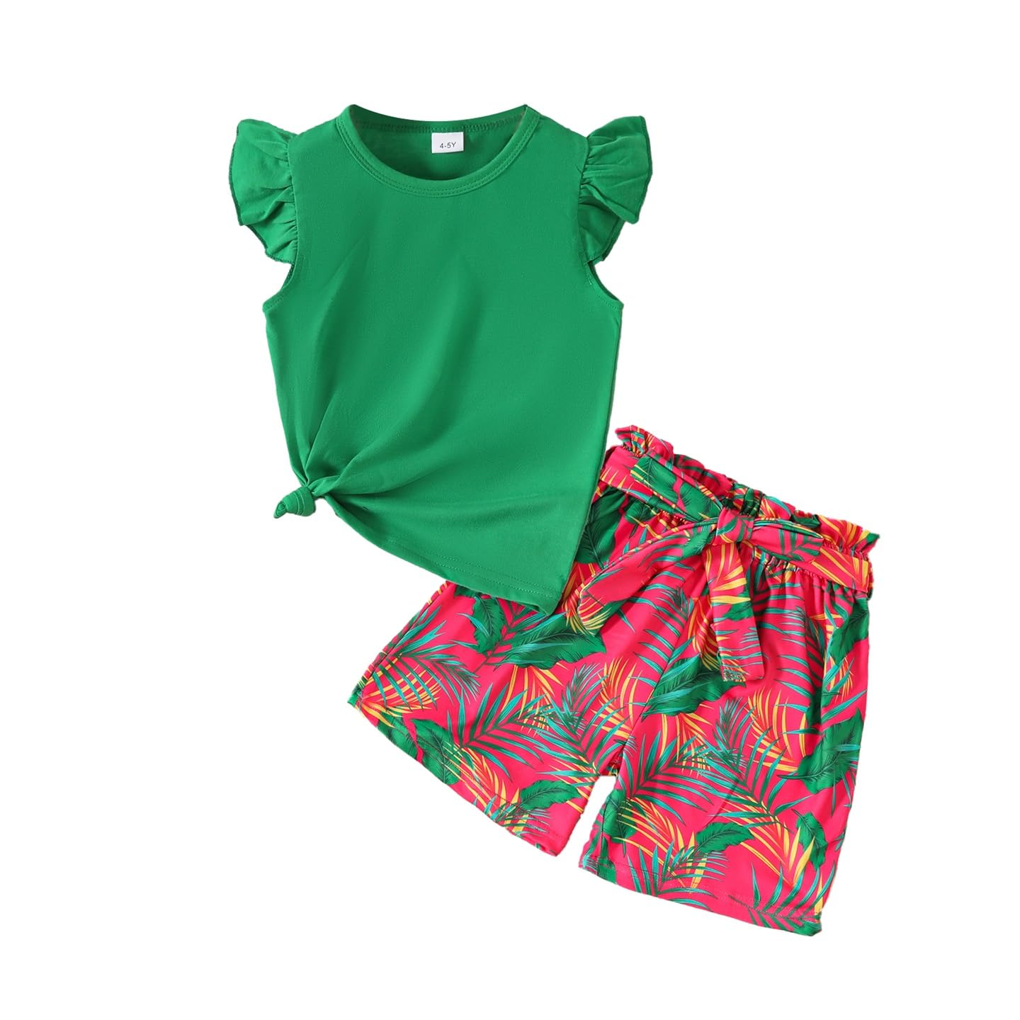 Kids Girl Clothes Heart Print Short Sleeve Top and Shorts Cute Girl Summer Outfits Short Set