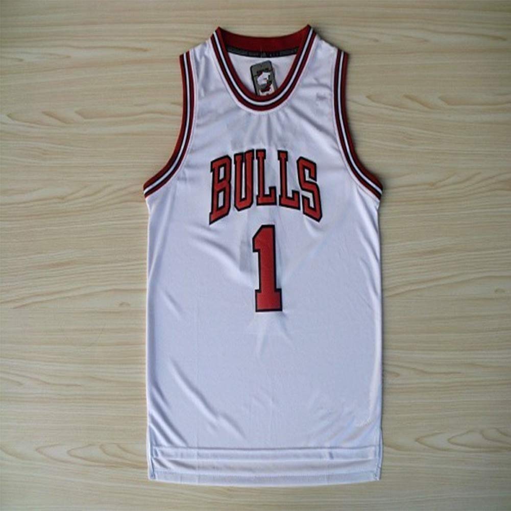 LIUGJ # 1 Ross Basketball Jersey, Bulls No. 1 Ross Youngest MVP New Fabric Basketball Suit White Gift Box