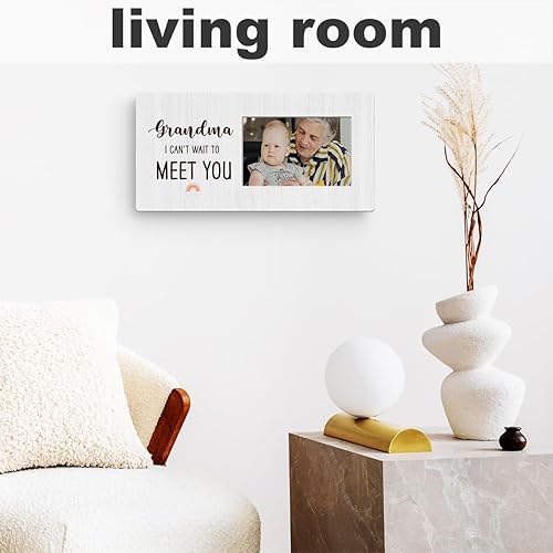 Miniatura 4 de AOZHUO Regalos para abuela, decoración de arco iris, marco de fotos de madera, marcos de fotos de ultrasonido, marco de fotos para anuncio de