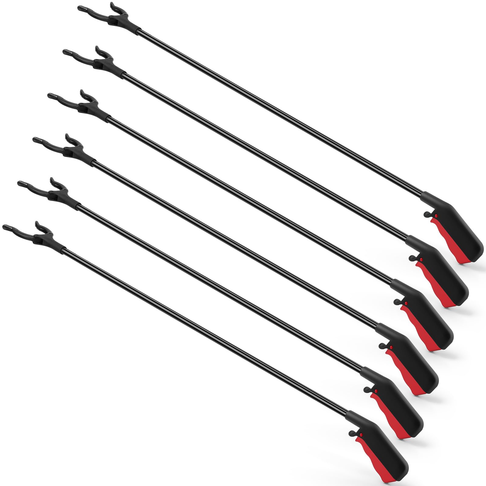 Norme Greifzange für ältere Menschen, 80 cm langer Griff, Greifzange für ältere Menschen, leicht, handlich, rutschfest, Krallengreifer für Armverlängerung, um 360° drehbarer Pickup-Stick, 6 Stück