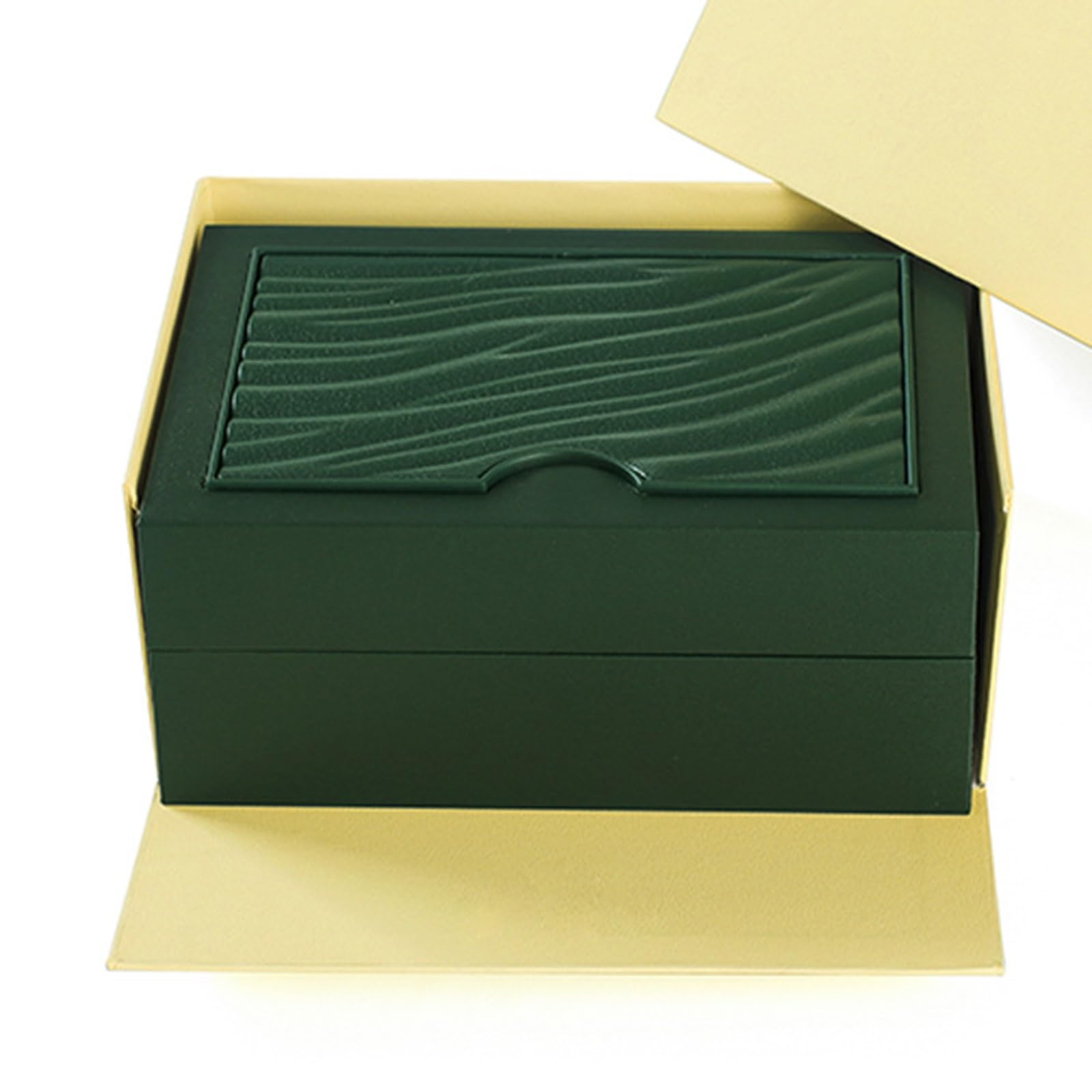 Boîte de rangement pour montres Coffret à montres en bois vintage vert cuir PU, présentoir bijoux, collection de rangement, emballage haut gamme