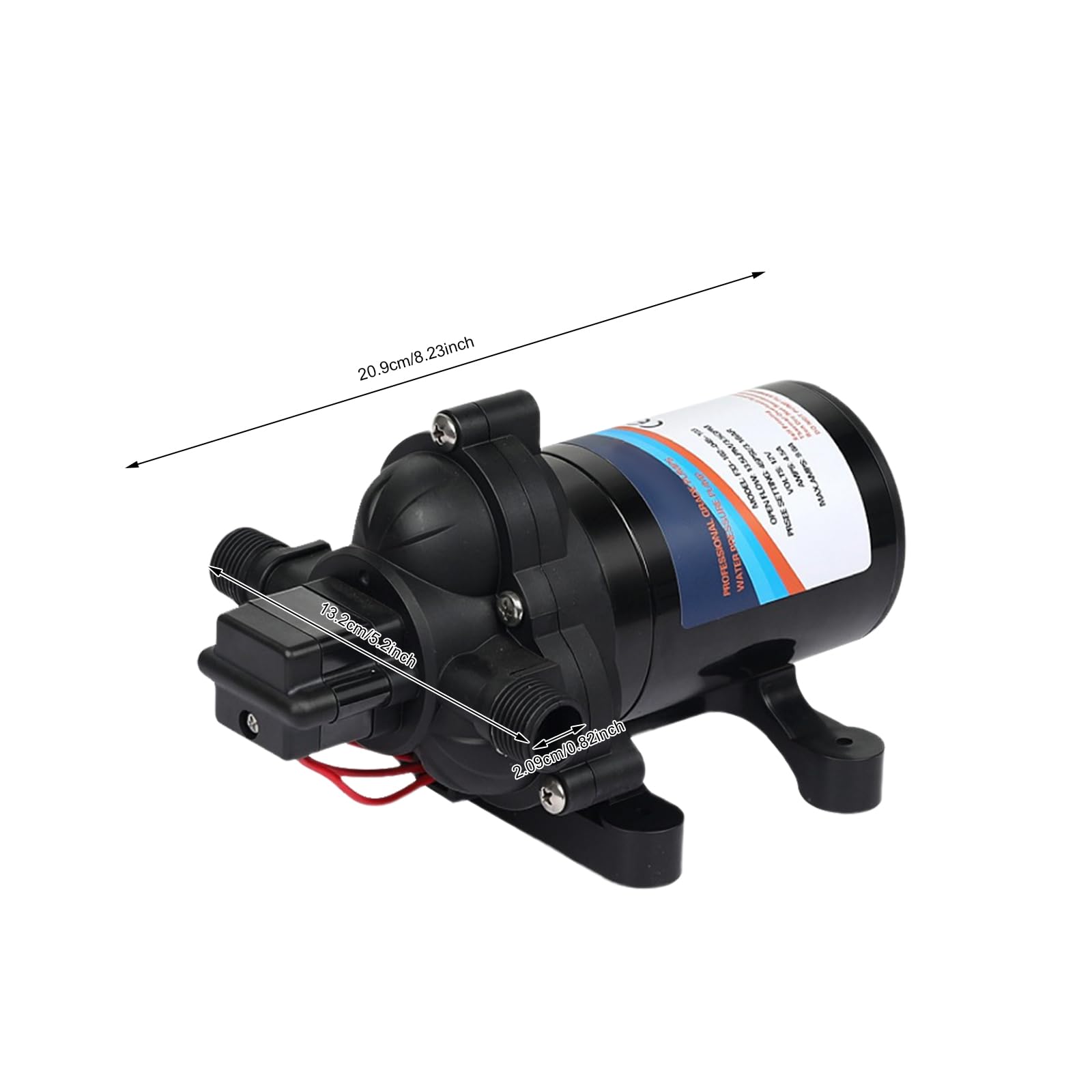Pompa membranowa 12 V samozasysająca 3,3 GPM 45 PSI do samochodów | Membrana EPDM i silnik z rdzeniem miedzianym zapewniają długotrwałą wydajność z automatycznym wyłącznikiem ciśnieniowym i