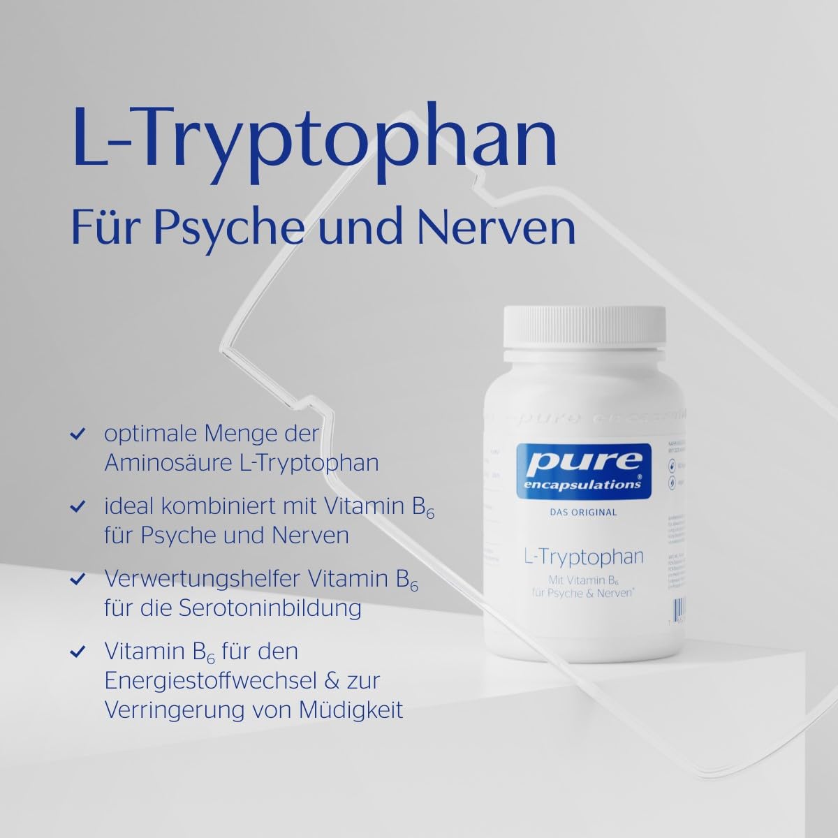 Pure Encapsulations - L-Tryptophan - Aminosäuren - Mit Vitamin B6 Für Normale Funktion von Psyche und Nerven - 60 Kapseln