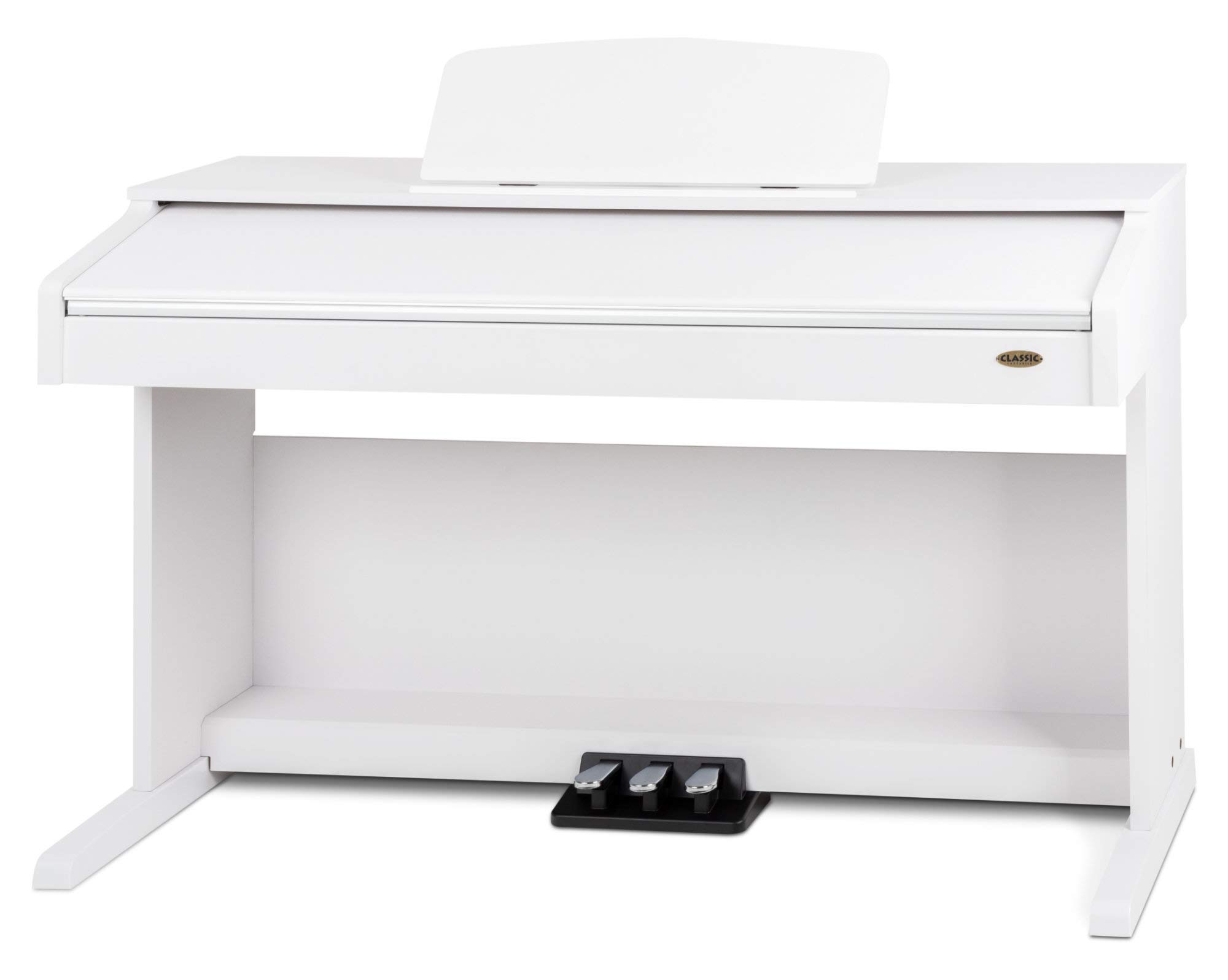 Classic Cantabile DP-210 WM E-Piano bianco opaco, Polifonia a 64 voci | Tastiera HA-88-S500 con 88 tasti a meccanica a martello, Soft, Medio, Hard, 1 brano demo interno, 26 suoni WMA, 2 x cuffie