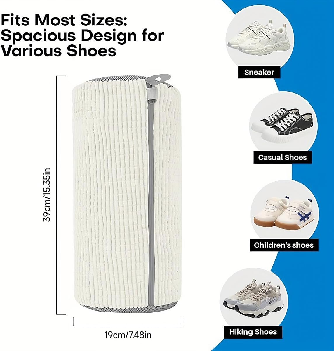 Exclusive | 1Pcs Shoe Washing Machine Bag for Sneaker Tennis Shoes Unstain Cleaner Kit, Reusable Laundry Shoe Cleaning Bag for Washer and Dryer, Beige 2026 - view 2