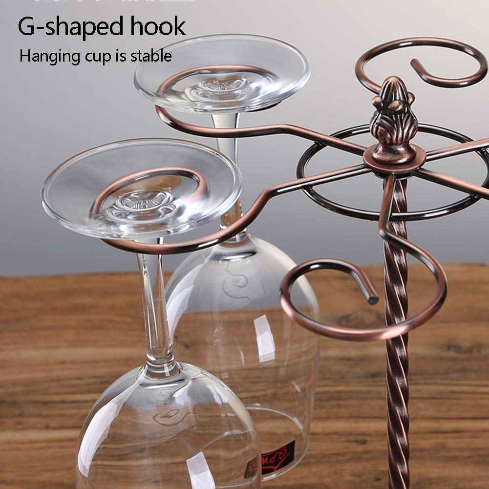 Al revés de Metal Estante de Abajo cáliz, Simple Soporte de la Copa de Vino, sólido y Duradero posición creadora Independiente Copa de Vino,6cupholder
