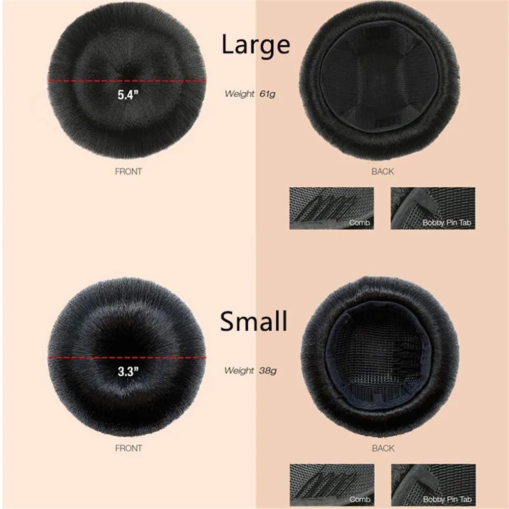 Chignon-Zubehör, gefälschte Donut-Roller-Perücke, synthetisches Haar, Dutt, Haarteil for Frauen, Hochsteckfrisur, Clip-in-Haarverlängerung, hitzebeständig Eleganter Schicker Look(Large)