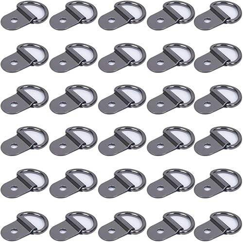 30 anillos en D pequeños, anillos en D de anclaje, anclaje pequeño para cargas en cajas, camiones, remolques de carga, remolques de caravana, barcos