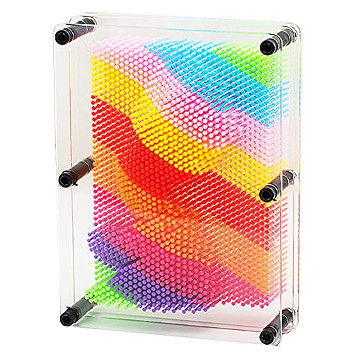 Hsxfl Classic 3D Pin Art Board Toy Sculpture - 8in x 6in 3D Large Size Pin Art Toy for Children or Adults, Colorful