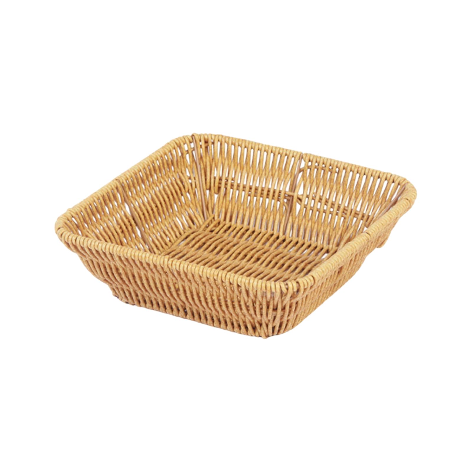 Xinsheinelry Woven Imitation Rattan Fruit Basket for Home Use Multipurpose Serving for Parties Gatherings Daily Snacking Rattan Fruit Basket Rectangular Serving Tray
