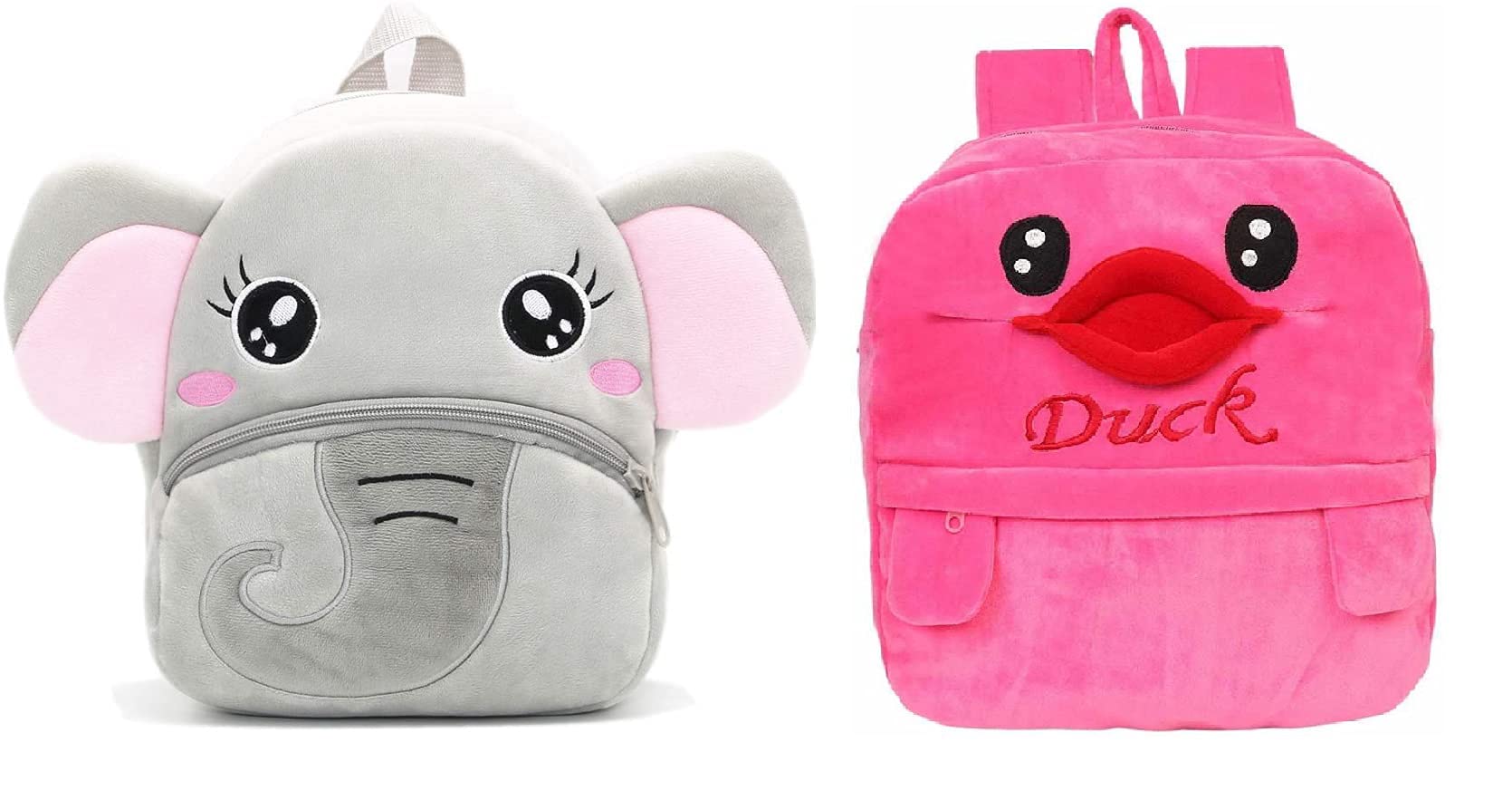 blue treeblue tree Kids School Bag Soft Plush Backpack Cartoon Bags Mini Travel Bag for for Girls Boys Toddler Baby Elephant & Duck