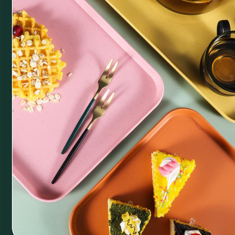 Zephyra 3er Set Serviertabletts Blau - Rutschfeste Kunststoff Tabletts 24,8x17,8cm