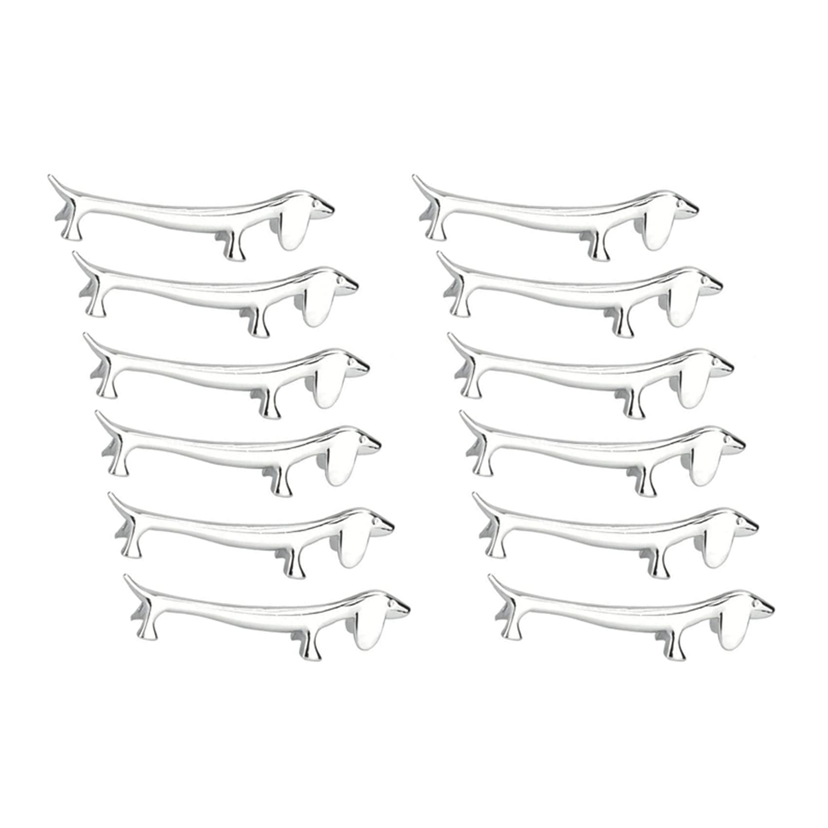 GROCKSTR 12 Pcs Chopsticks Rest Little Dog Chopsticks Holder Dachshund Zinc Alloy Fork Stand Spoon Tableware Rack Holder Tool