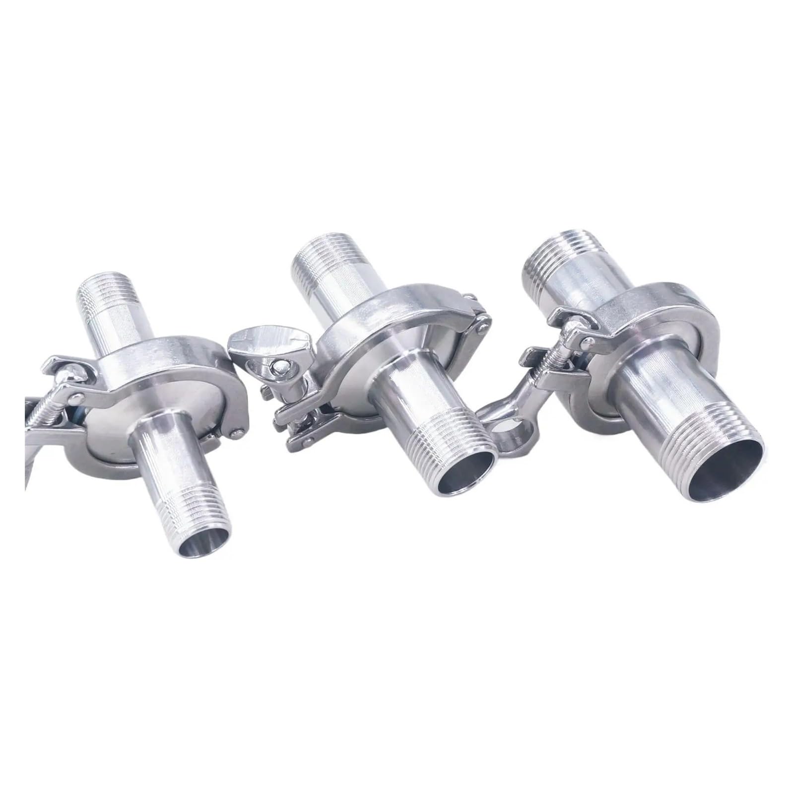 AARTERZZA Set 50.5mm Ferrule Fitting +Clamp+Gasket 1/2" 3/4" 1" NPT Male Tri Clamp 304 Stainless Fitting Brew Beer(1")