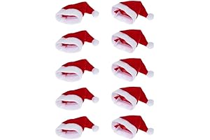 10pcs Wine Bottle Red Santa Hat Christmas Ornament