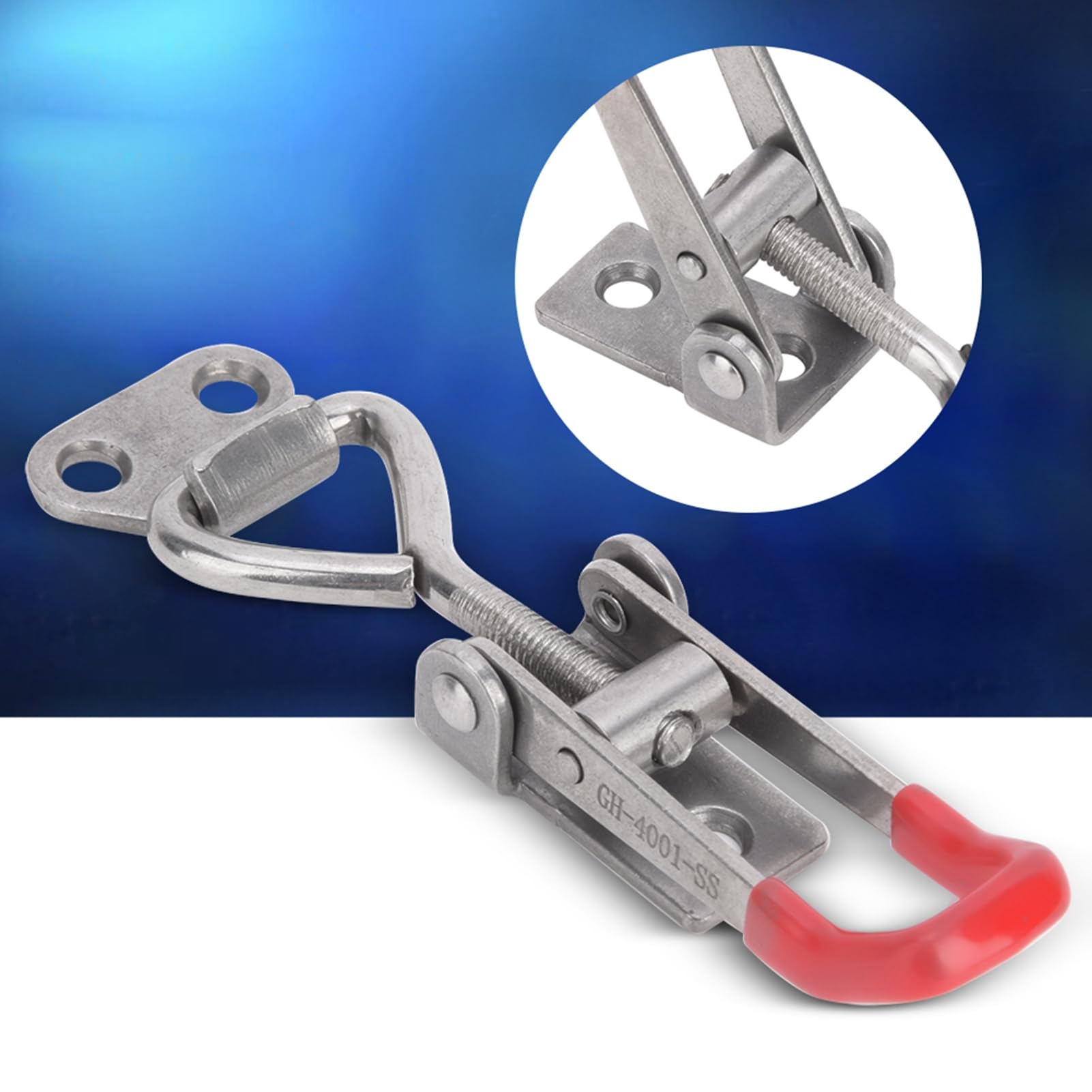 304 Stainless Steel Toggle Clamp Clip, Adjustable Buckle Quick Fixture, High Clamping Force, for Woodworking, GH, 4001, SS Model, 150kg Clamping Force, 2mm Plate Thickness,