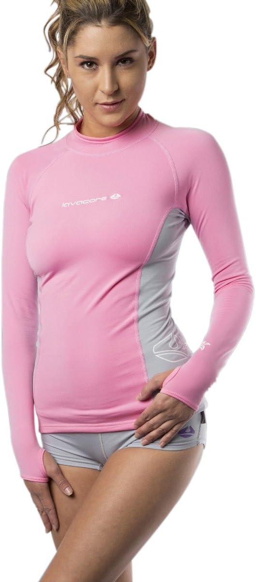 Lavacore New Women's Long Sleeve LavaSkin Shirt - Pink (Size 2X-Small) for Scuba Diving, Surfing, Kayaking, Rafting, Paddling & Many Other Watersports