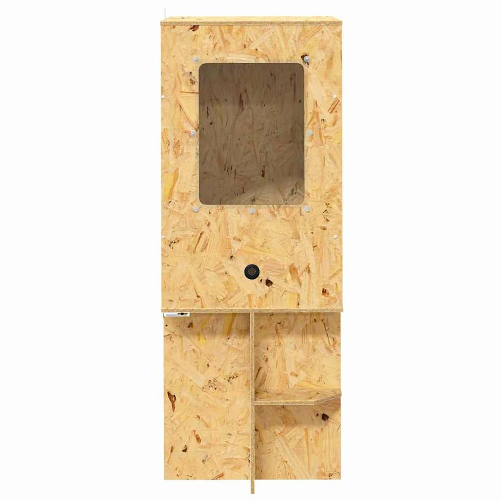 Terrario OSB Rustico per Rettili Roditori 50x50x130 cm Vetro Temperato Porte Scorrevoli con Termometro e Base