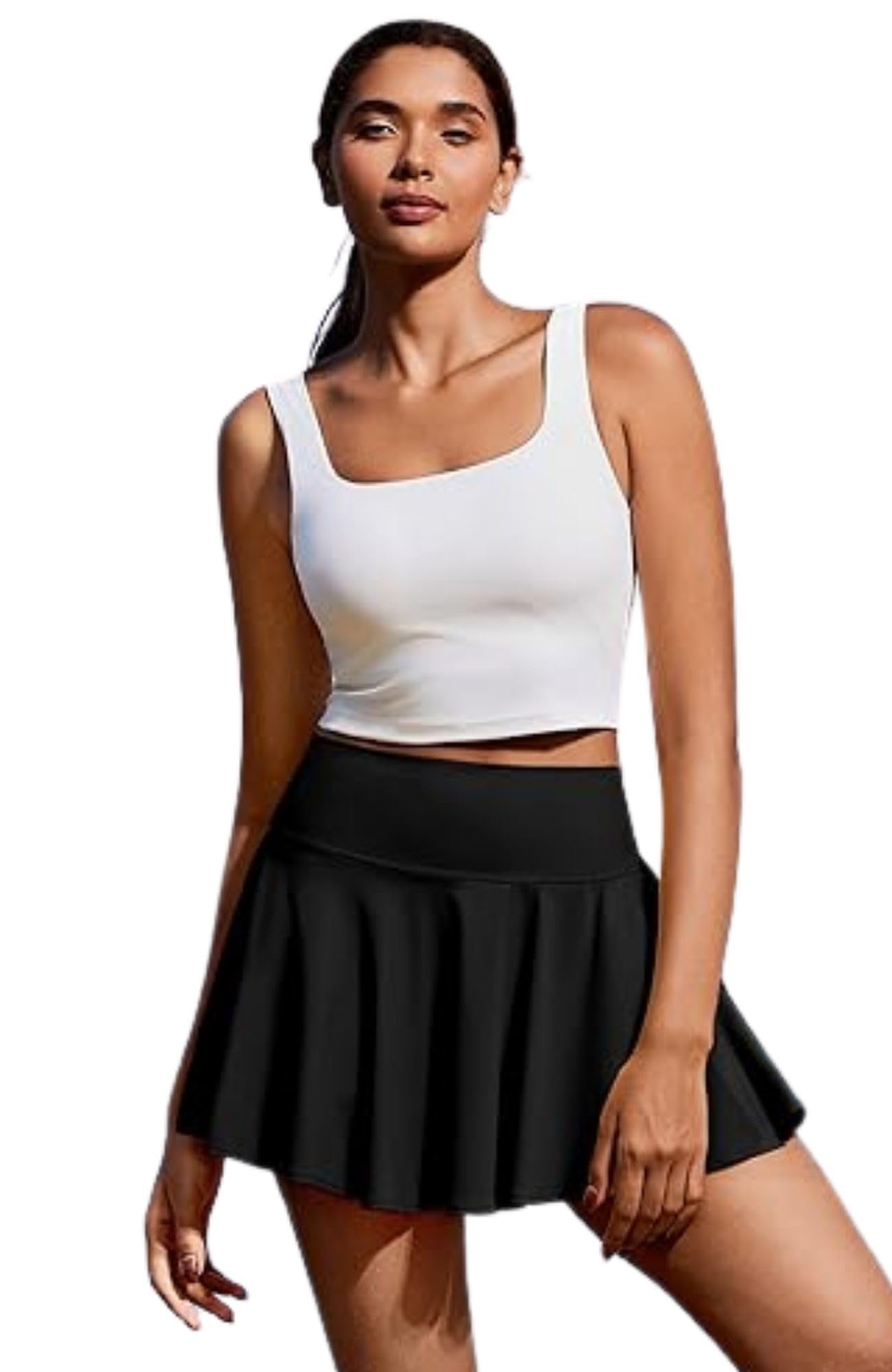 aqua holic Women's Casual Stretchy Flared Mini Skater Skirt with Shorts For Tennis, Pickle Ball, Badminton & Other Sports-picture-44