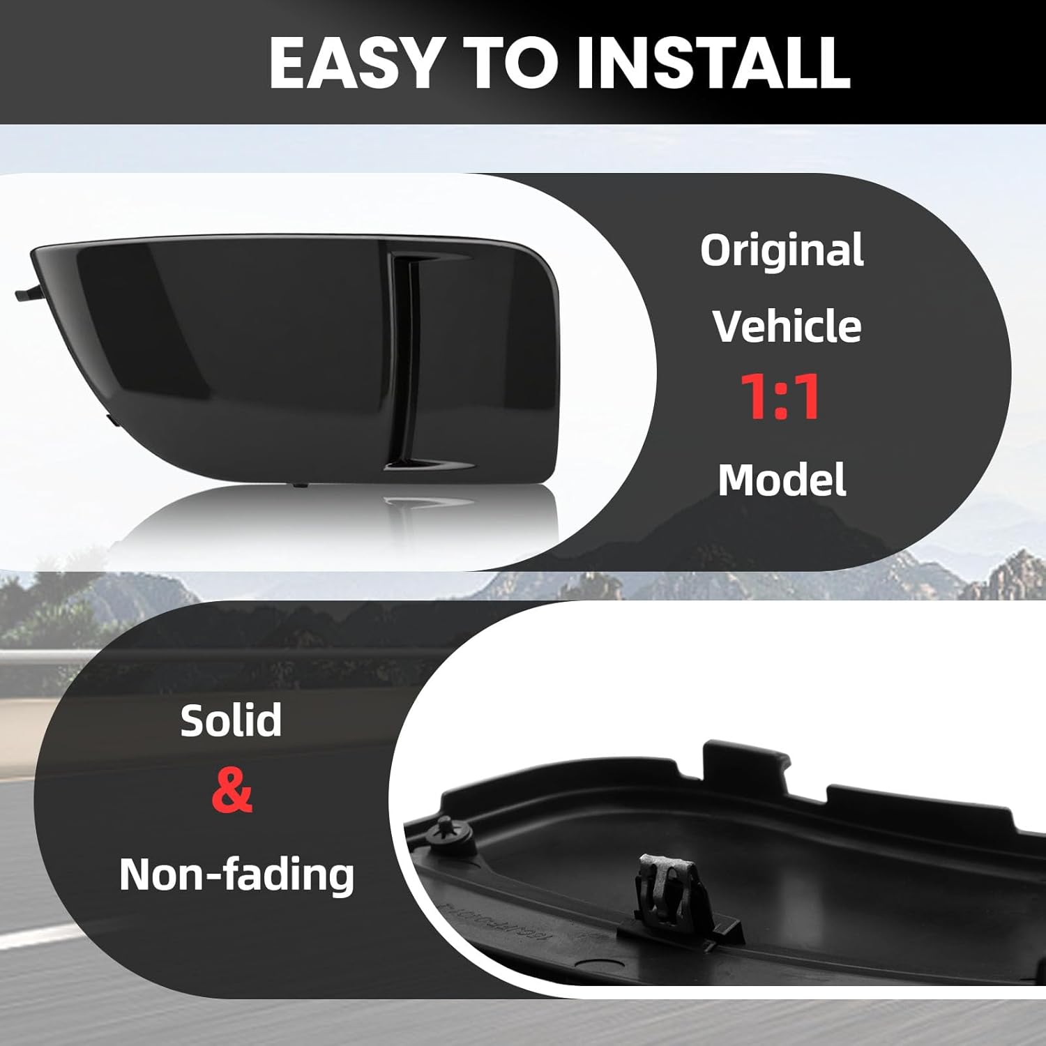 Fog Light Covers Compatible with Subaru Impreza STI WRX 2004 2005 Direct Bolt-On Replacement Fog Lamp Bezel, 1 Pair, Glossy Black