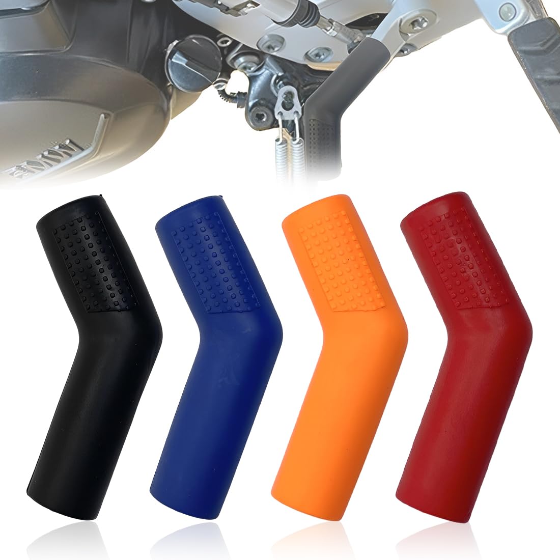 4 Pezzi Protezione Leva Del Cambio In Gomma Per Moto Copri Leva Cambio Moto Protezione Per Leva Del Cambio In Gomma Universale Protezione Leva Cambio Per Moto (Blu/Rosso/Nero/Arancione)