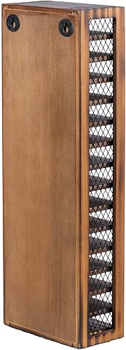 Miniatura 6 de FARM IN Almacenamiento de cinta de casete, torre de estante de casete estilo granja, ranura de 16 ranuras de una cara, madera quemada maciza rústica