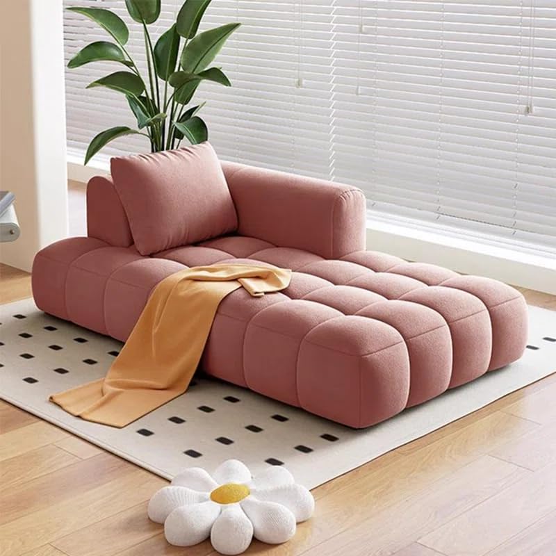Image of LEGACY OF COMFORT Azure Solid Wood Frame Indoor Chaise Lounges Upholstered Chaise Lounge for Living Room (Left Hand Side, Pink)