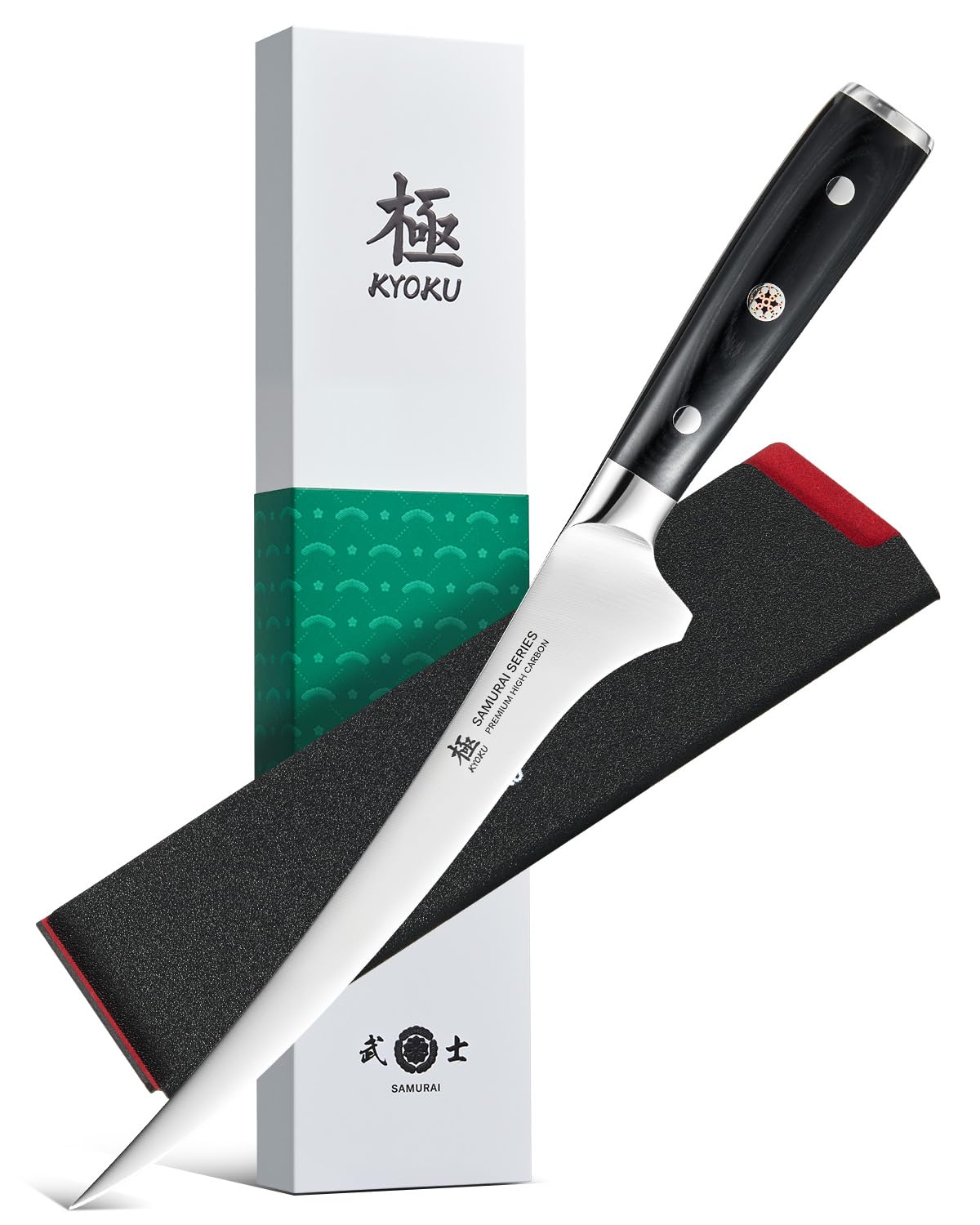 KYOKU 7" Japanese Fillet Knife - German Steel Fish Boning Knife with Sheath