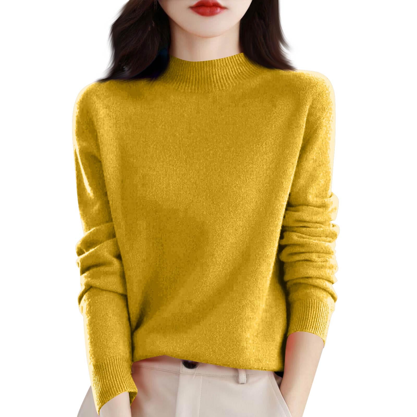Cashmere Sweaters for Women Long Sleeve Mock Neck Merino Wool Sweater 2025 Fall Lightweight Soft Knit Pullover Tops