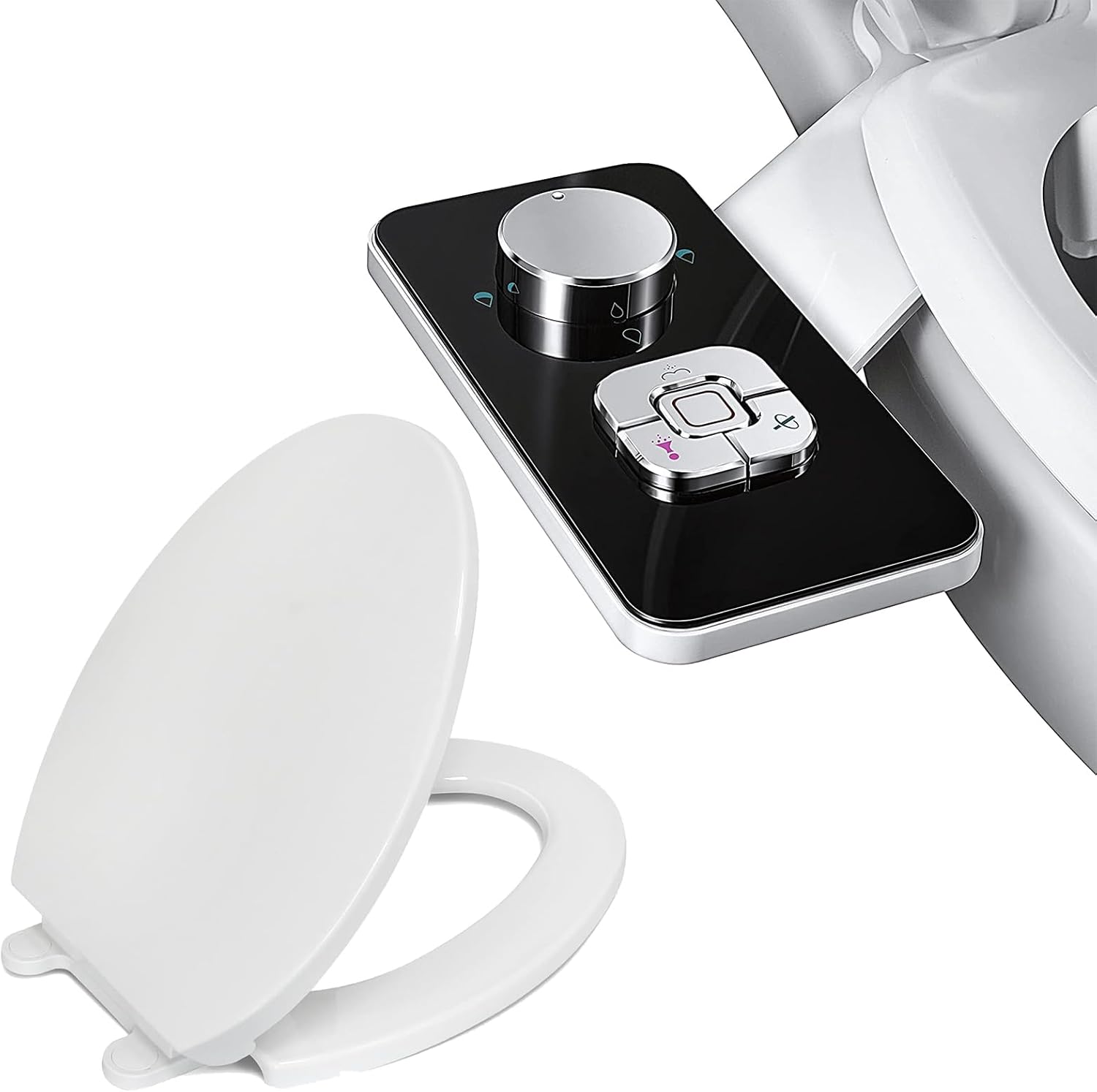 SAMODRA Nonelectric Bidet Attachment and Elongated Toilet Seat