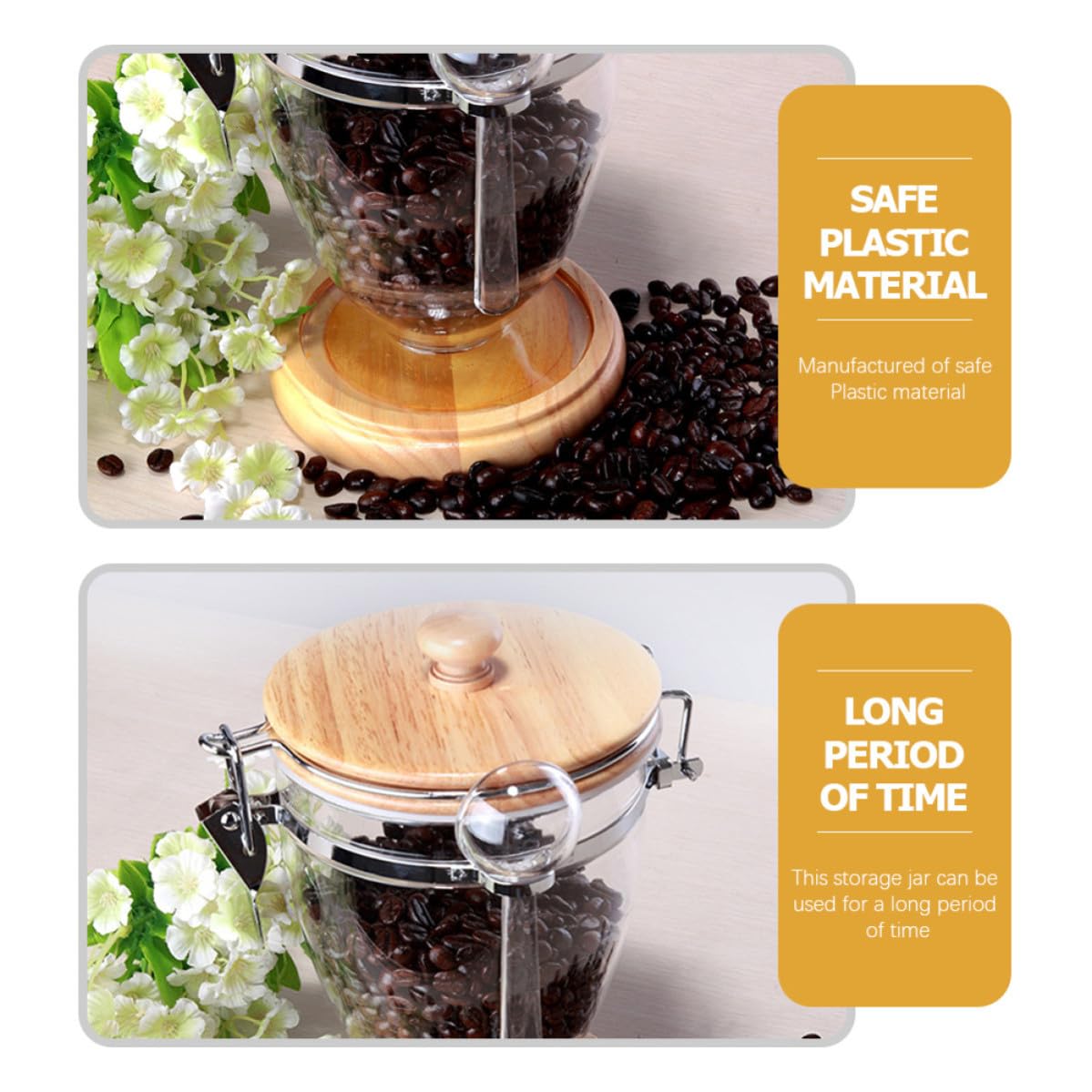 Barattolo Ermetico per Tè e Caffè, Plastica, Forma Semplice