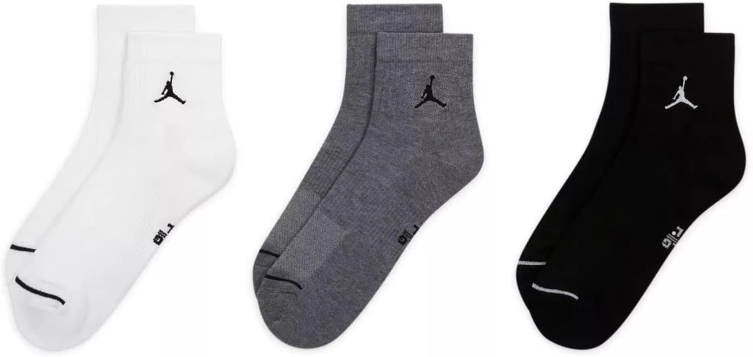 Nike Unisex Air Jordan Everyday Cushioned Crew Basketball Socks 3-pack sz (Large) Men 8-12 / Wmn 10-13 - Image 2