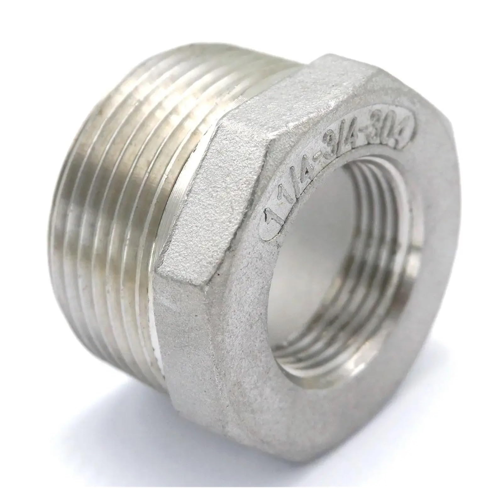 Raccord réducteur inox gaz air eau filetage 1-1/4 male vers 3/4 femelle