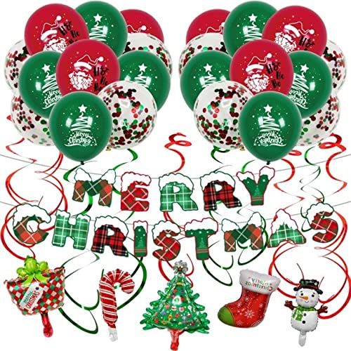 MFBis 1 Set Green Christmas Aluminum Foil Balloons Garland Kit For Festival Party Supplies Decorations Santa Claus Inflatable Balloons,JR003-21