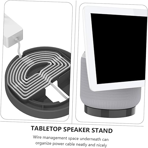 Miniatura 7 de NUOBESTY Soporte de altavoz de escritorio para gestión de cables, no requiere taladro, compatible con altavoces inteligentes para sala de estar y