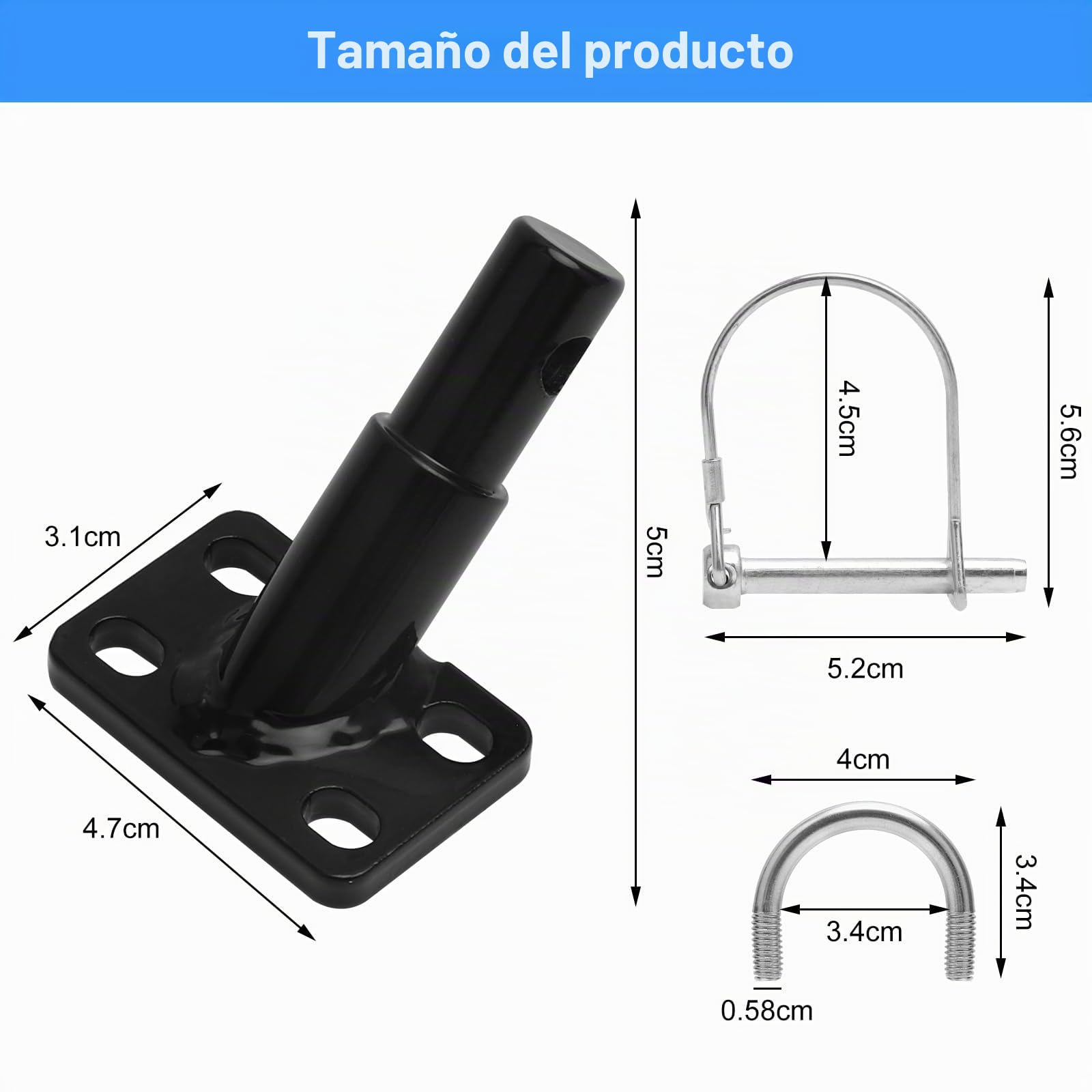 VOSSOT Conector de Remolque para Bicicleta, Enganche Universal para Bicicleta con Pasador de Seguridad, Adaptador para Remolque de Niños y Perros