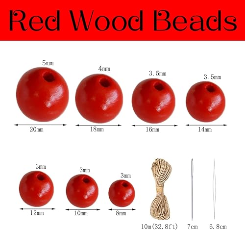 Miniatura 8 de 400 cuentas de madera natural verde para manualidades, cuentas sueltas redondas teñidas surtidas, cuentas espaciadoras de madera pequeñas con cuerda