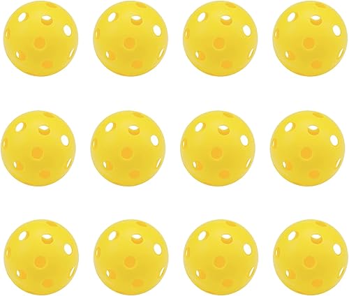 GSE Games & Sports Expert Paquete de 12 pelotas de golf huecas de plástico de flujo de aire, pelotas de entrenamiento de golf de plástico de vuelo