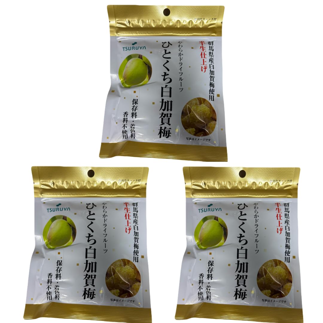 Amazon.co.jp: ツルヤ やわらかドライフルーツ ひとくち白加賀梅 42g×3