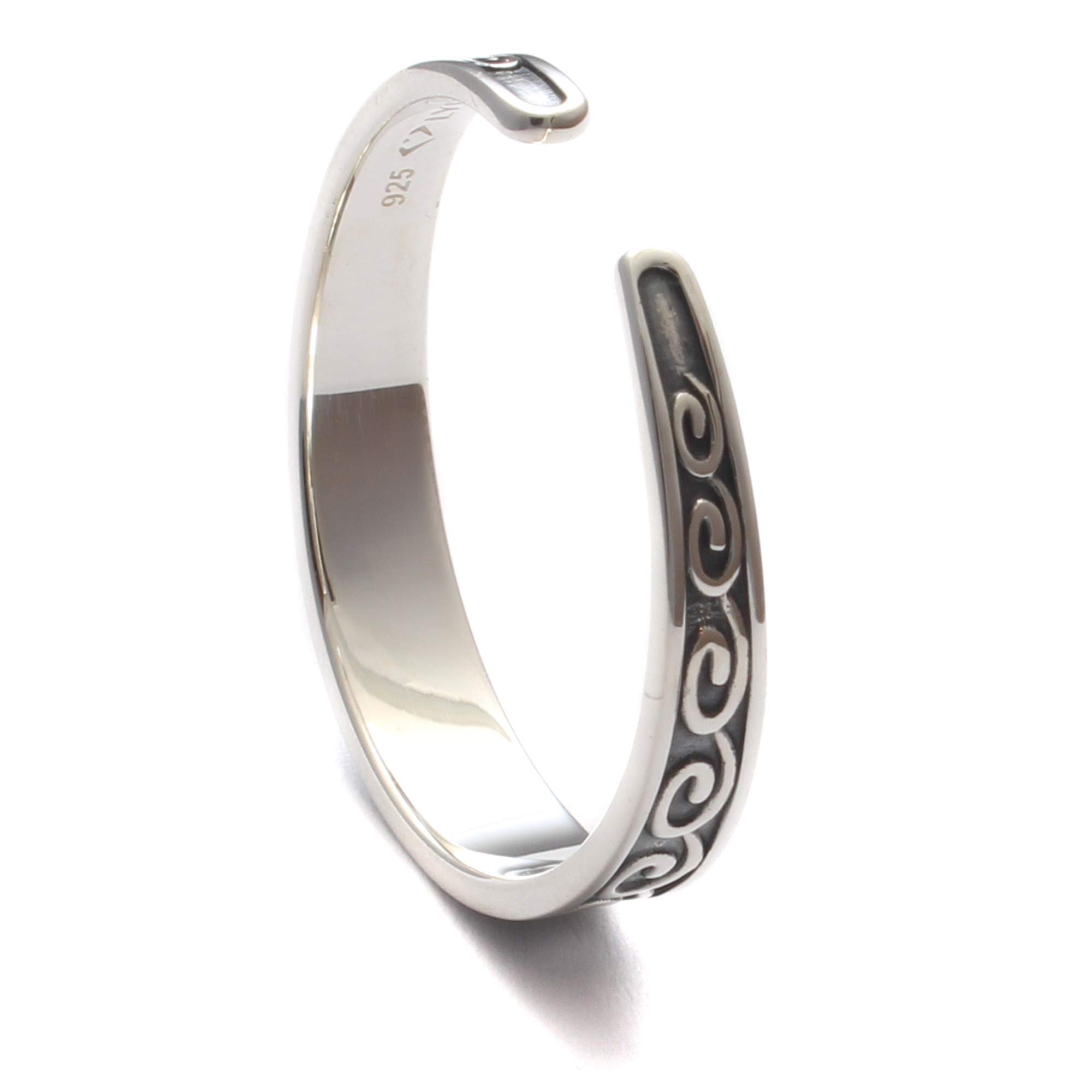 Zehenring für den großen Zeh mit Wellenmuster aus 925 Sterling Silber