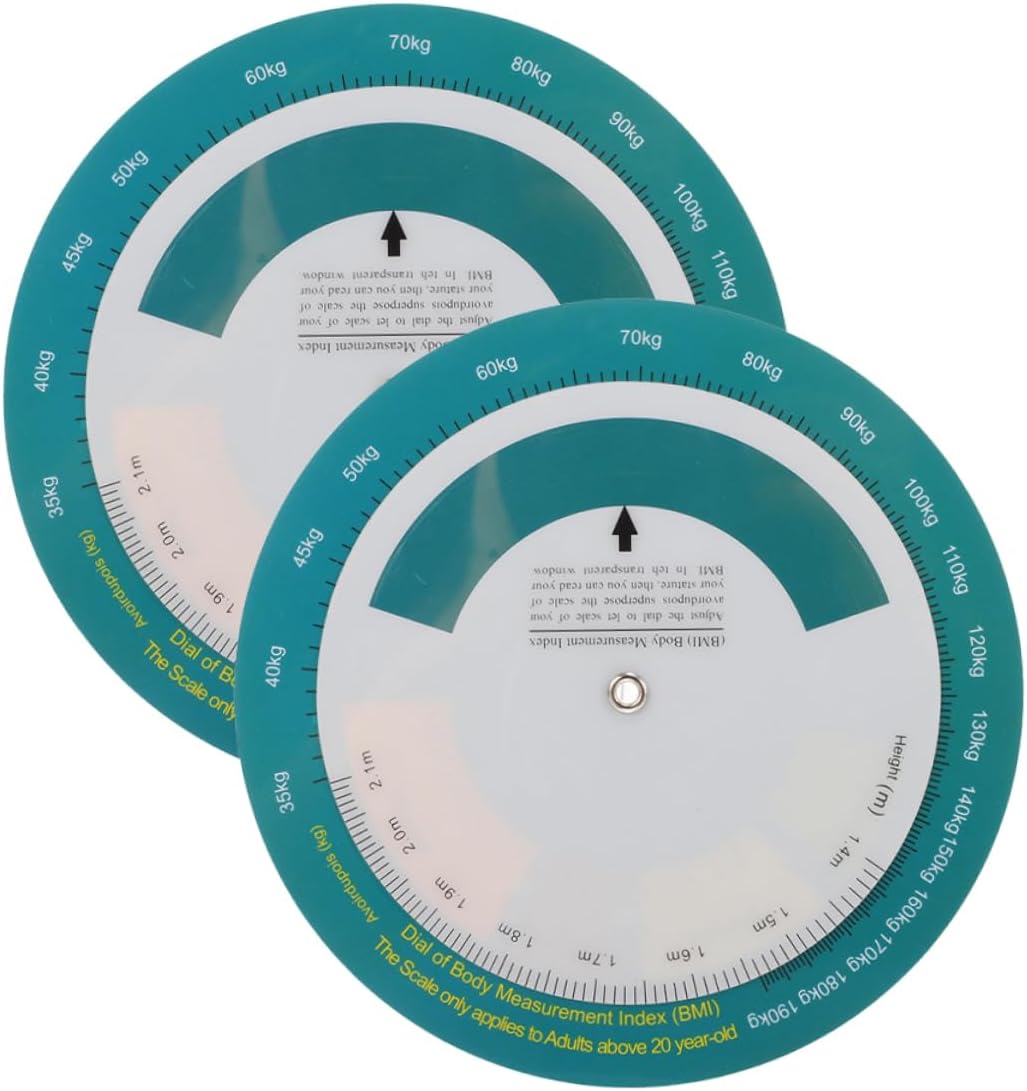 2pcs Bmi Index Wheel for Body Health: Weight Measurement Wheel - Height Tracking Tool for Home Gym Fat Monitors Wall Mount