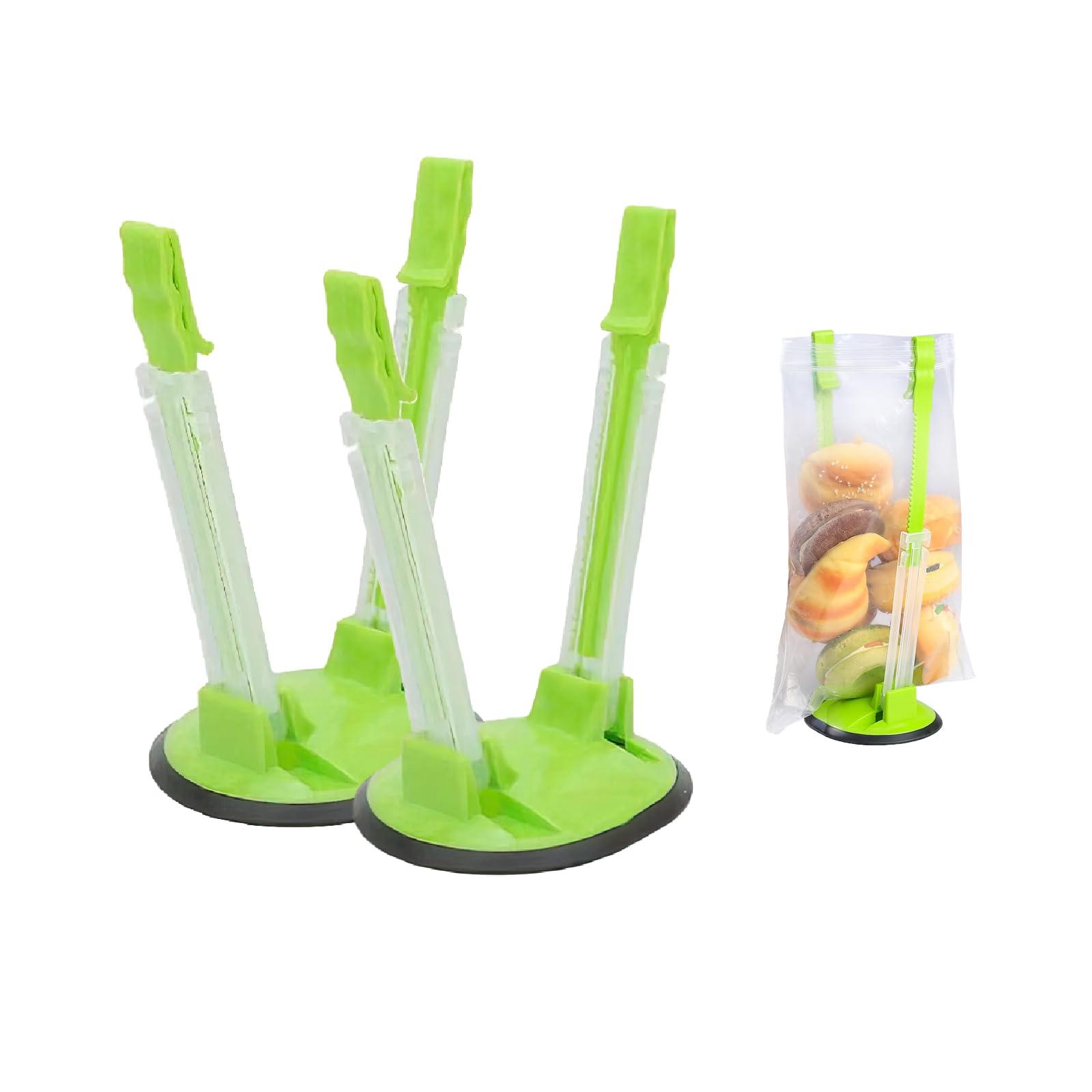 Zorkkra 2 Pcs Freezer Bag Holder Stand, Food Bag Holder For Meal Prep, Space Saving Kitchen Organizer For Sandwich Ziplock Bags, Upright Baggy Rack For Fridge Freezer Storage (2 Pcs)