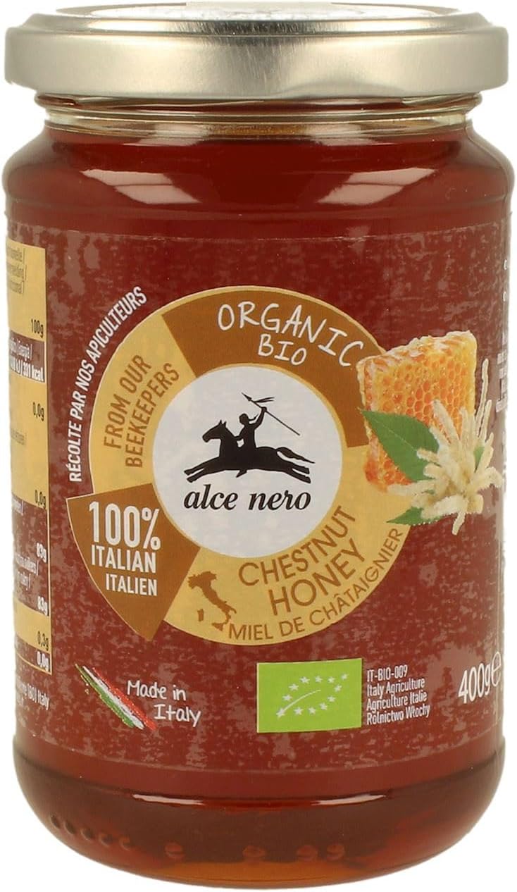 400g Chestnut Honey Certified Organic Glass Jar Made in Italy