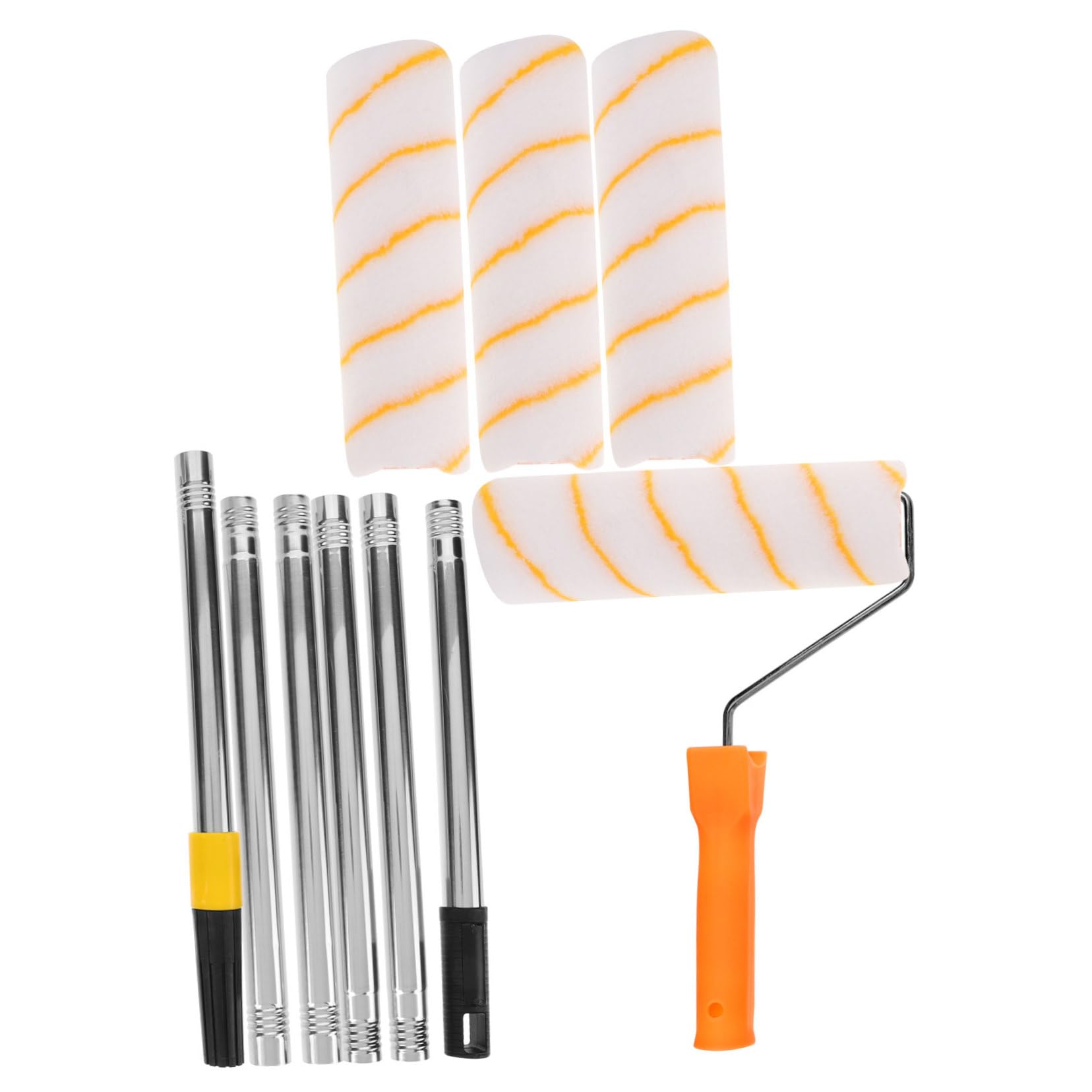 jojofuny Rullo per Pittura con Asta Telescopica 1,8m in Acciaio Inox e Plastica, per Imbiancare Pareti,