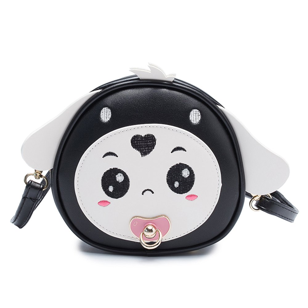 Pinky Family Super Cute Girls Purse Dog Ear Shoulder Bag Messenger Bag Girls Gifts (dog black)