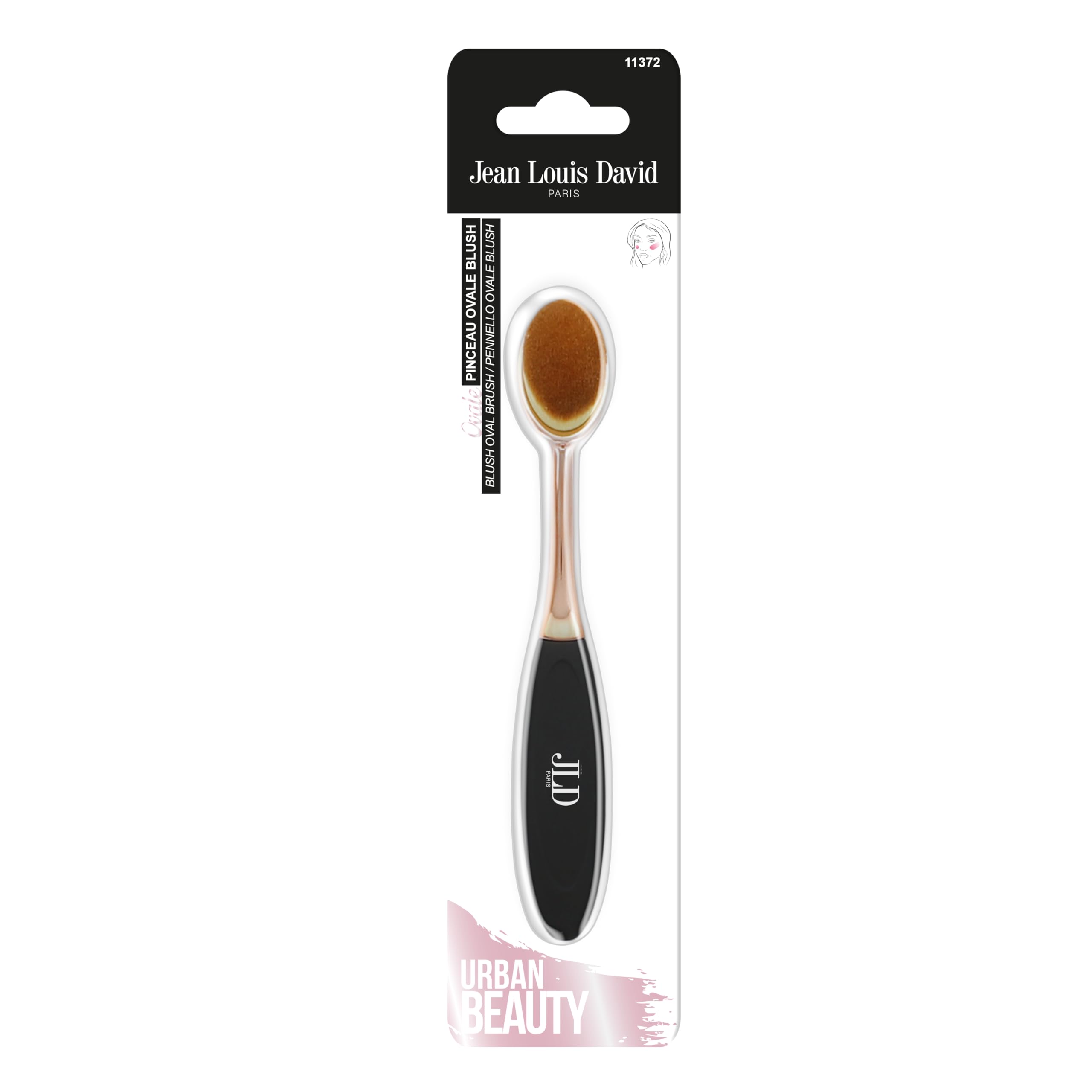 Jean Louis David - Oval Blush Brush - Enhances the Cheekbones, Black - Image 2