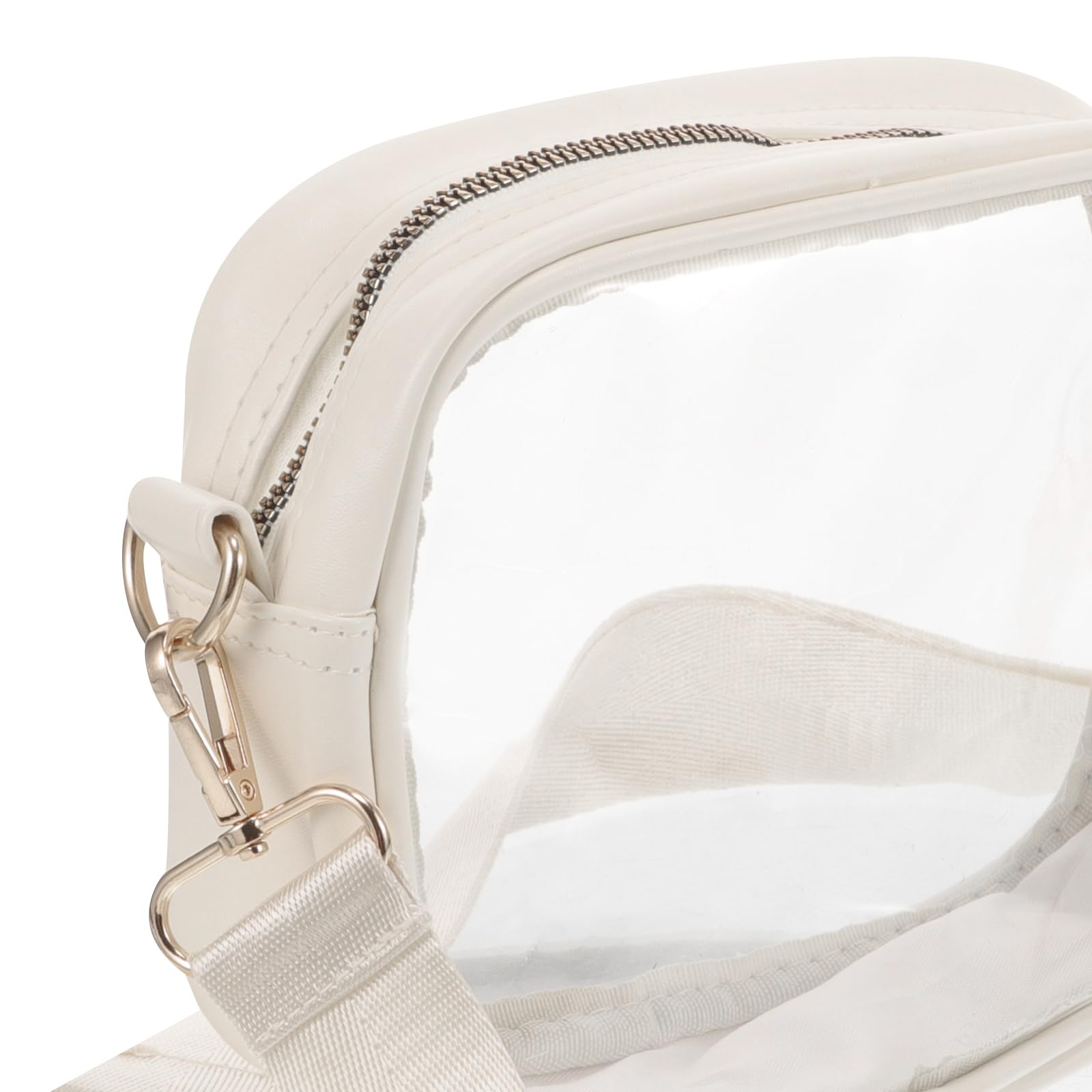 Bolso cruzado transparente para el hombro, bolso cruzado pequeño y transparente, White, 60.00X18.00X15.00CM