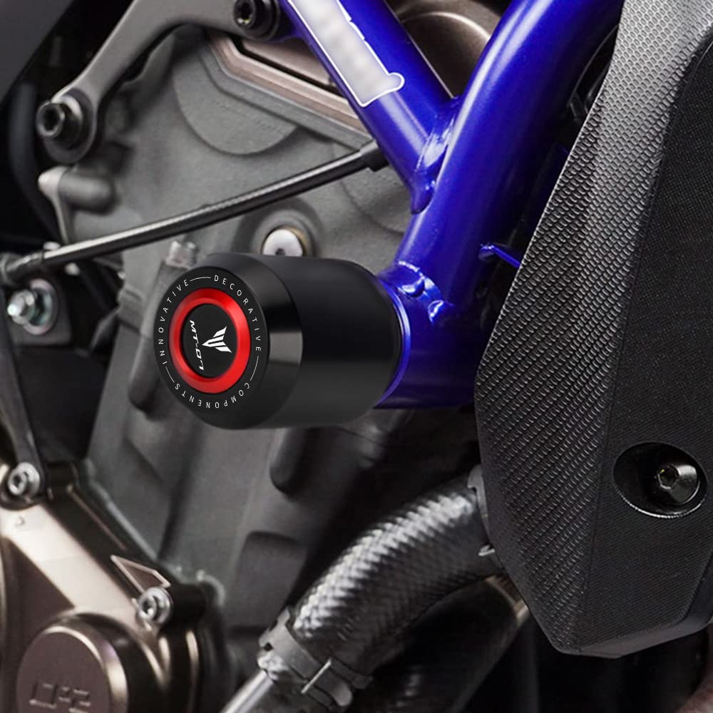 Modeer Compatible avec Ya.maha MT-07 2014-2024 FZ07 Tracer 700/7/GT Cadre de Moto Anti-collision Protection contre les chutes Slider Crash MT07 mt 07 Accessoires (rouge)